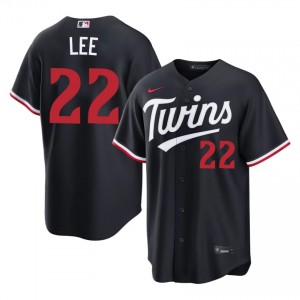 Brooks Lee #22 MIN Baseball Jersey | Game-Day Men Navy Stitched Edition 56535925