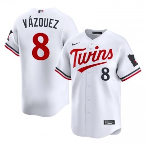 MIN Christian Vazquez #8 White Men Baseball Jersey | 2026 Season Durable 55317344