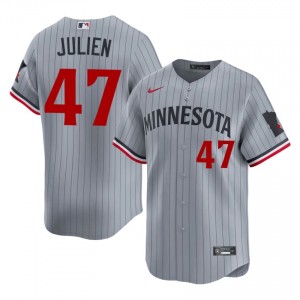 Twins Edouard Julien #47 Gray Men Baseball Jersey | 2026 Season Game 68032450
