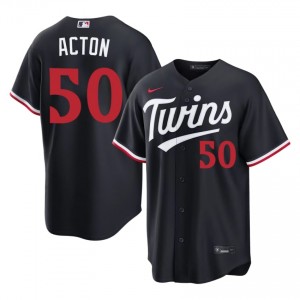 Navy Garrett Acton #50 Twin Cities Baseball Stitched Jersey | Iconic Men Fit 36007000