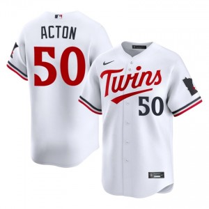 Garrett Acton #50 MIN Twins Baseball Jersey | Game-Day Men White Stitched Edition 55928307