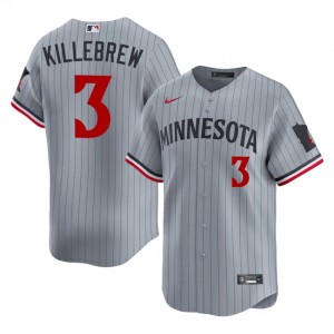 #3 Harmon Killebrew Authentic Men Baseball Jersey | Minnesota Twins Gray Fan Gear 76013153