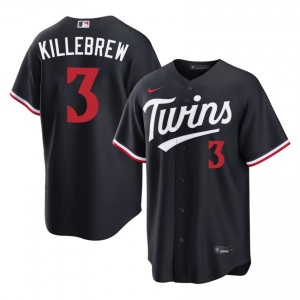 Navy Harmon Killebrew #3 MIN Baseball Stitch Jersey | Official Men Fit 89828777