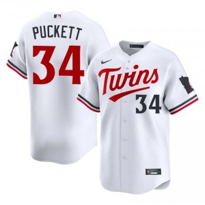 Minnesota Twins Kirby Puckett #34 White Men Baseball Jersey | 2026 Season Official 58961184