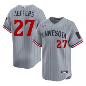 Gray Ryan Jeffers #27 Minnesota Twins Baseball Embroidery Jersey | Game Men Fit 57398395