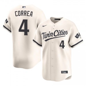 Carlos Correa #4 Minnesota Twins Baseball Jersey | Premium Men Cream Stitch Edition 40322679