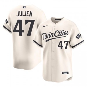 #47 Edouard Julien Gameday Men Baseball Jersey | Minnesota Twins Cream Fan Gear 65438382