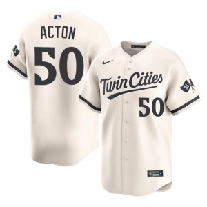 Twins Garrett Acton #50 Cream Men Baseball Jersey | 2026 Season Officially Licensed 53784816