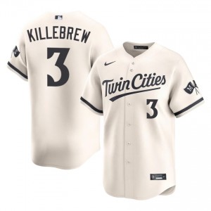 Minnesota Twins Harmon Killebrew #3 Cream Men Baseball Jersey | 2026 Season Replica 48205240