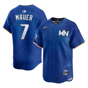 Twins Joe Mauer #7 Royal Men City Connect Baseball Jersey | 2026 Season Iconic 59591265