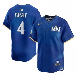 #4 Tristan Gray Replica Men City Connect Baseball Jersey | Minnesota Twins Royal Fan Gear 14325078