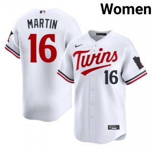 #16 Austin Martin Premium Women Baseball Jersey | MIN White Fan Gear 99501756