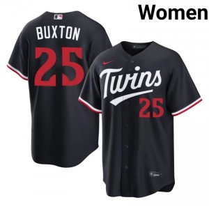 #25 Byron Buxton Officially Licensed Women Baseball Jersey | MIN Navy Fan Gear 12323873