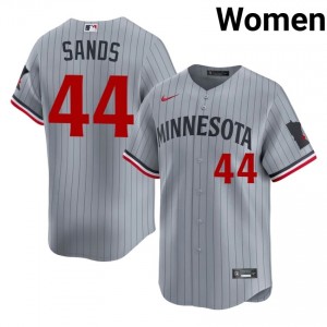 #44 Cole Sands Authentic Women Baseball Jersey | MIN Gray Fan Gear 24926585