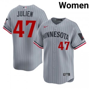 Gray Edouard Julien #47 MIN Baseball Stitch Jersey | Premium Women Fit 91065380