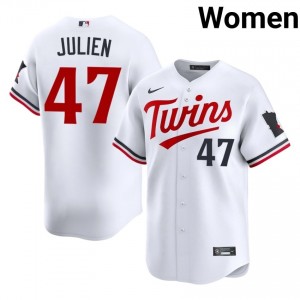 #47 Edouard Julien Classic Women Baseball Jersey | MIN Twins White Fan Gear 62633869