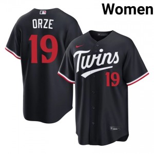 MIN Eric Orze #19 Navy Women Baseball Jersey | 2026 Season Premium 56663529