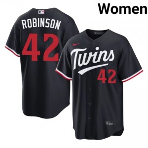 Navy Jackie Robinson #42 Minnesota Twins Baseball Stitched Jersey | Iconic Women Fit 24100778