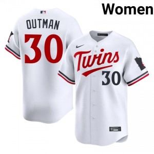 White James Outman #30 MIN Twins Baseball Embroidery Jersey | Exclusive Women Fit 79968931