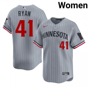 Joe Ryan #41 Minnesota Twins Baseball Jersey | Replica Women Gray Stitched Edition 54980932