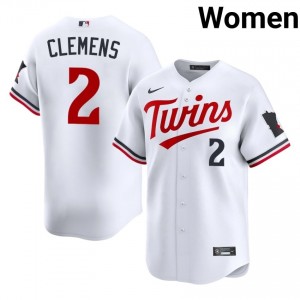 White Kody Clemens #2 MIN Baseball Sewn Jersey | Gameday Women Fit 68900290