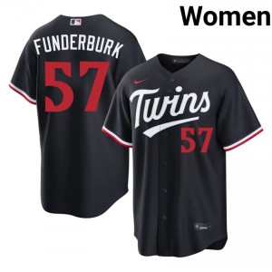 Kody Funderburk #57 Minnesota Twins Baseball Jersey | Officially Licensed Women Navy Embroidery Edition 76724933