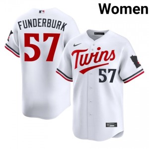White Kody Funderburk #57 Twins Baseball Embroidery Jersey | Professional Women Fit 28092490