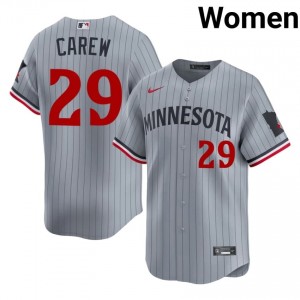 #29 Rod Carew Official Women Baseball Jersey | Twin Cities Gray Fan Gear 45989523