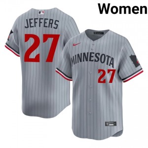 #27 Ryan Jeffers Premium Women Baseball Jersey | Minnesota Twins Gray Fan Gear 20681480