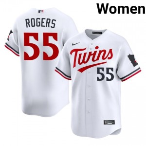 White Taylor Rogers #55 Minnesota Twins Baseball Stitched Jersey | MLB Women Fit 95079886