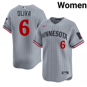 Gray Tony Oliva #6 Minnesota Twins Baseball Embroidery Jersey | Limited Women Fit 87927274