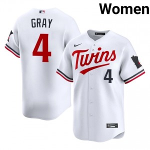 MIN Twins Tristan Gray #4 White Women Baseball Jersey | 2026 Season Game 15703457