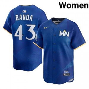#43 Anthony Banda Official Women City Connect Baseball Jersey | Twin Cities Royal Fan Gear 21145590