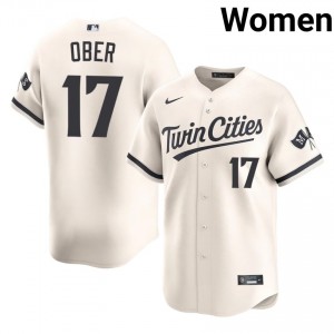 Twins Bailey Ober #17 Cream Women Baseball Jersey | 2026 Season Classic 20575334