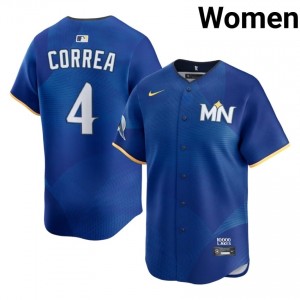 #4 Carlos Correa Iconic Women City Connect Baseball Jersey | Minnesota Twins Royal Fan Gear 95174105