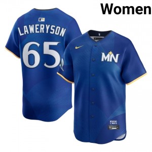 Cody Laweryson #65 Minnesota Twins City Connect Baseball Jersey | Game-Day Women Royal Stitched Edition 37105801