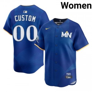 #00 Custom Gameday Women City Connect Baseball Jersey | Minnesota Twins Royal Fan Gear 69132182