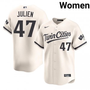 Edouard Julien #47 Twins Baseball Jersey | Durable Women Cream Stitched Edition 79693513