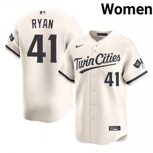 Cream Joe Ryan #41 MIN Twins Baseball Embroidery Jersey | Game Women Fit 68132157