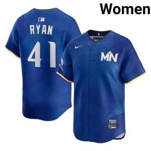 Joe Ryan #41 Twin Cities City Connect Baseball Jersey | Gameday Women Royal Sewn Edition 25328486