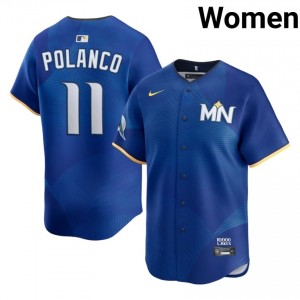 Jorge Polanco #11 Minnesota Twins City Connect Baseball Jersey | Replica Women Royal Stitched Edition 13305155