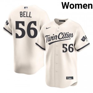 Josh Bell #56 MIN Baseball Jersey | Premium Women Cream Stitch Edition 13287654