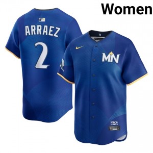 Royal Luis Arraez #2 Twins Baseball City Connect Sewn Jersey | Gameday Women Fit 14729446