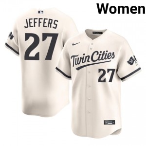 Minnesota Twins Ryan Jeffers #27 Cream Women Baseball Jersey | 2026 Season Durable 86113946