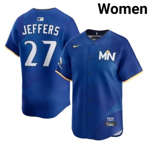 #27 Ryan Jeffers Professional Women City Connect Baseball Jersey | MIN Twins Royal Fan Gear 17229718