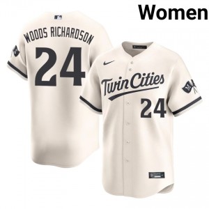 #24 Simeon Woods Richardson Officially Licensed Women Baseball Jersey | Minnesota Twins Cream Fan Gear 74658152