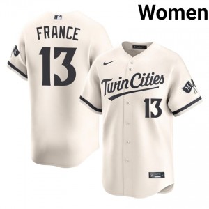 #13 Ty France Classic Women Baseball Jersey | Minnesota Twins Cream Fan Gear 41156434