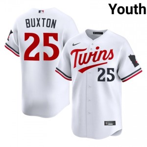 White Byron Buxton #25 Twin Cities Baseball Embroidery Jersey | Limited Youth Fit 51033603