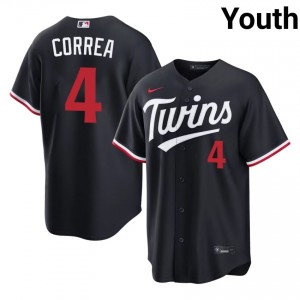 #4 Carlos Correa Official Youth Baseball Jersey | MIN Twins Navy Fan Gear 71440926