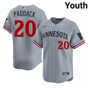 MIN Twins Chris Paddack #20 Gray Youth Baseball Jersey | 2026 Season Durable 60876168